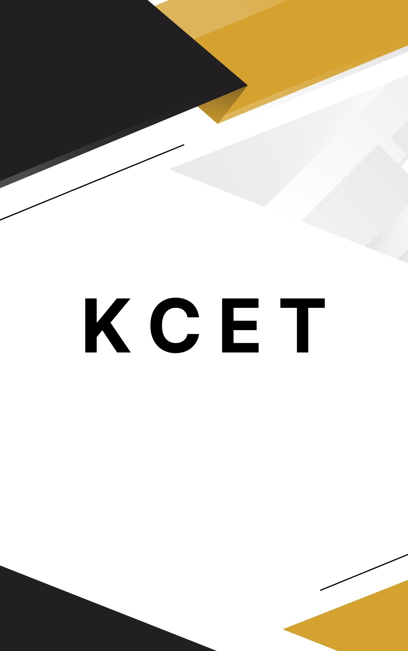 KCET Test Series : KCET Question Paper