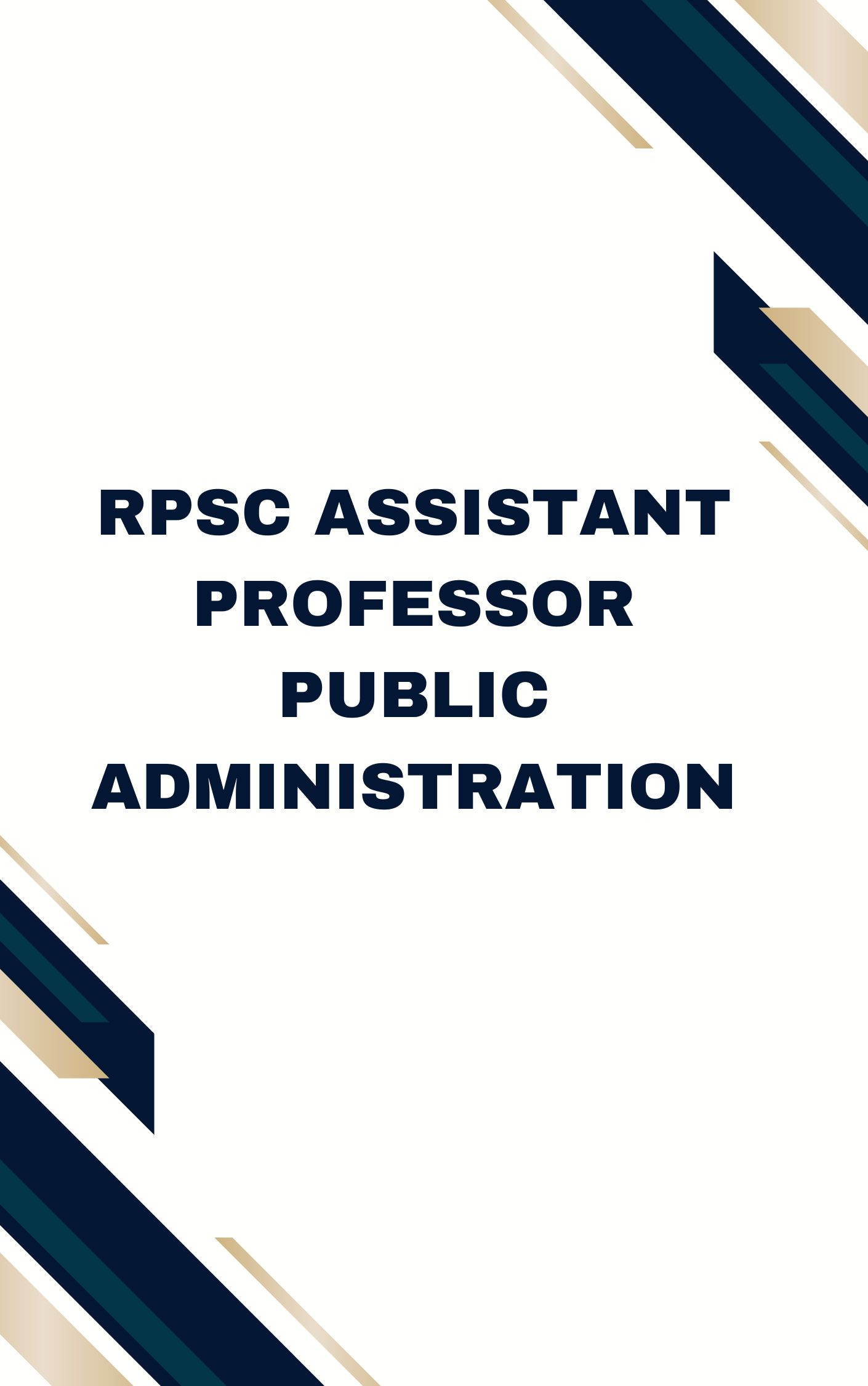 RPSC Assistant Professor Public Administration Practice Set 2024