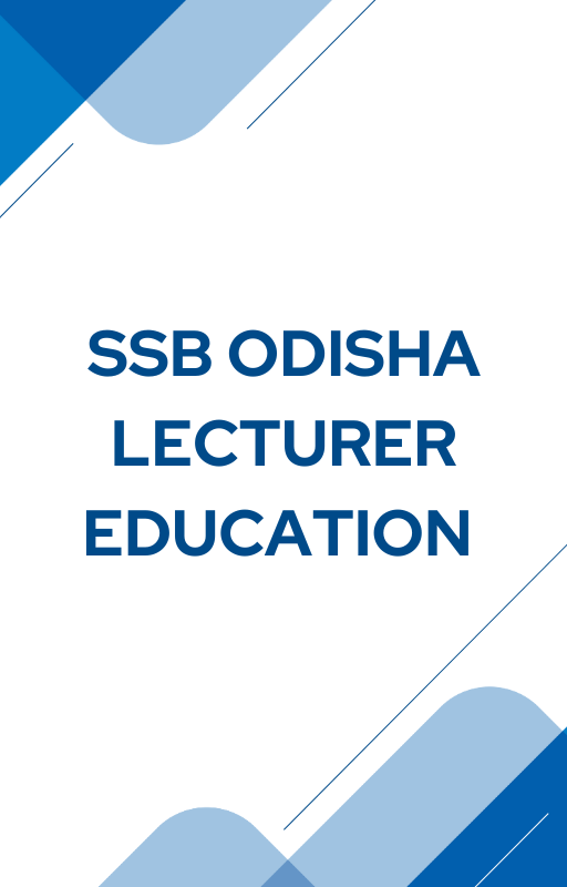 SSB Odisha Lecturer Education Question Paper 2024