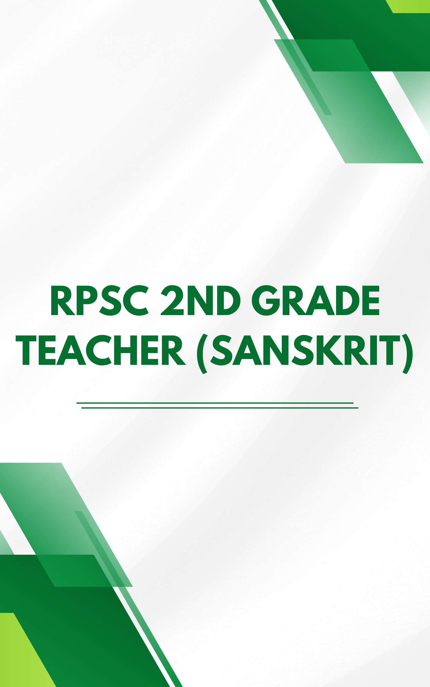 RPSC 2nd Grade Teacher Sanskrit Test Series