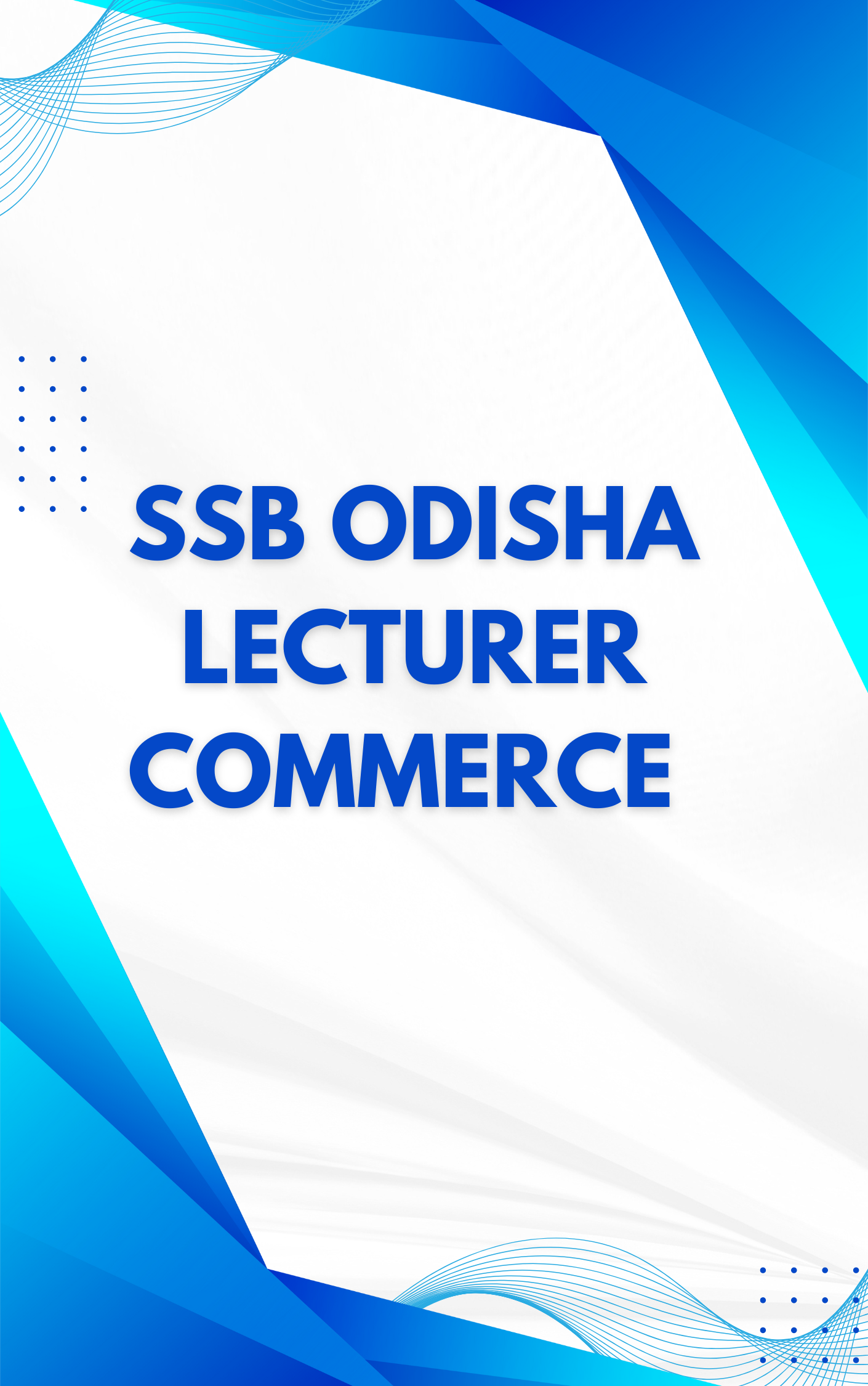 SSB Odisha Lecturer Commerce MCQ
