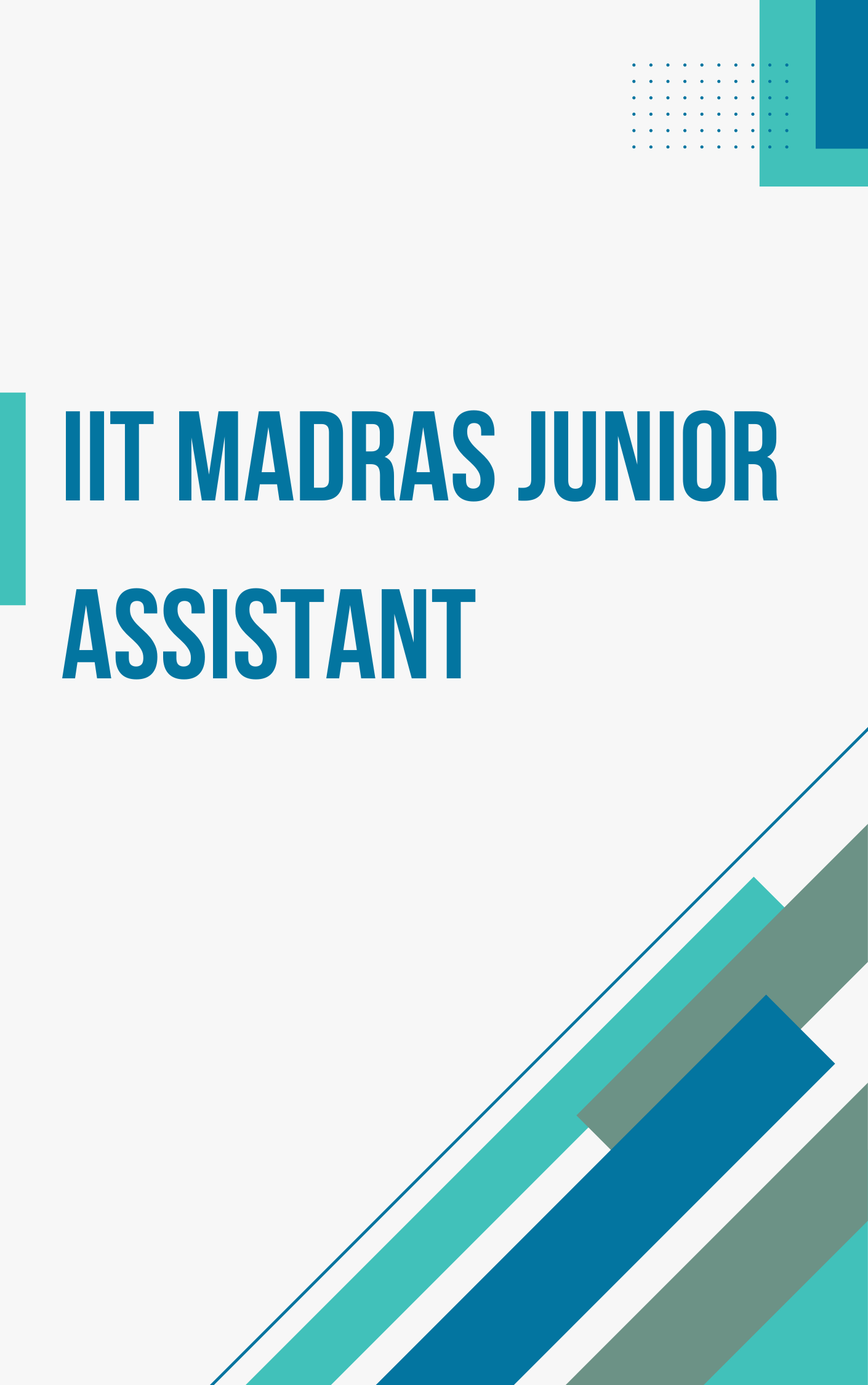 IIT Madras Junior Assistant MCQ