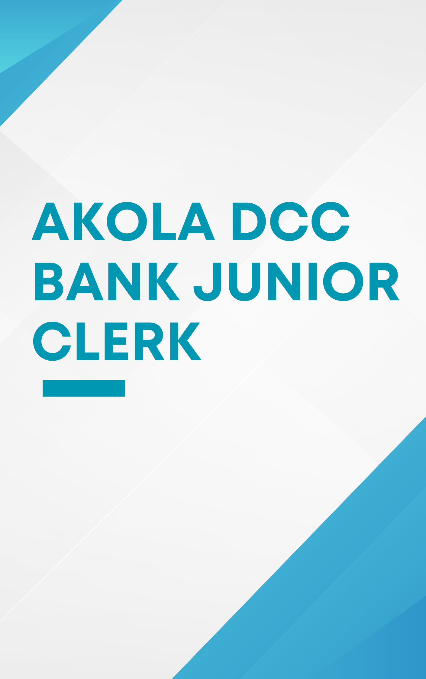 Akola DCC Bank Junior Clerk Mock Test Free