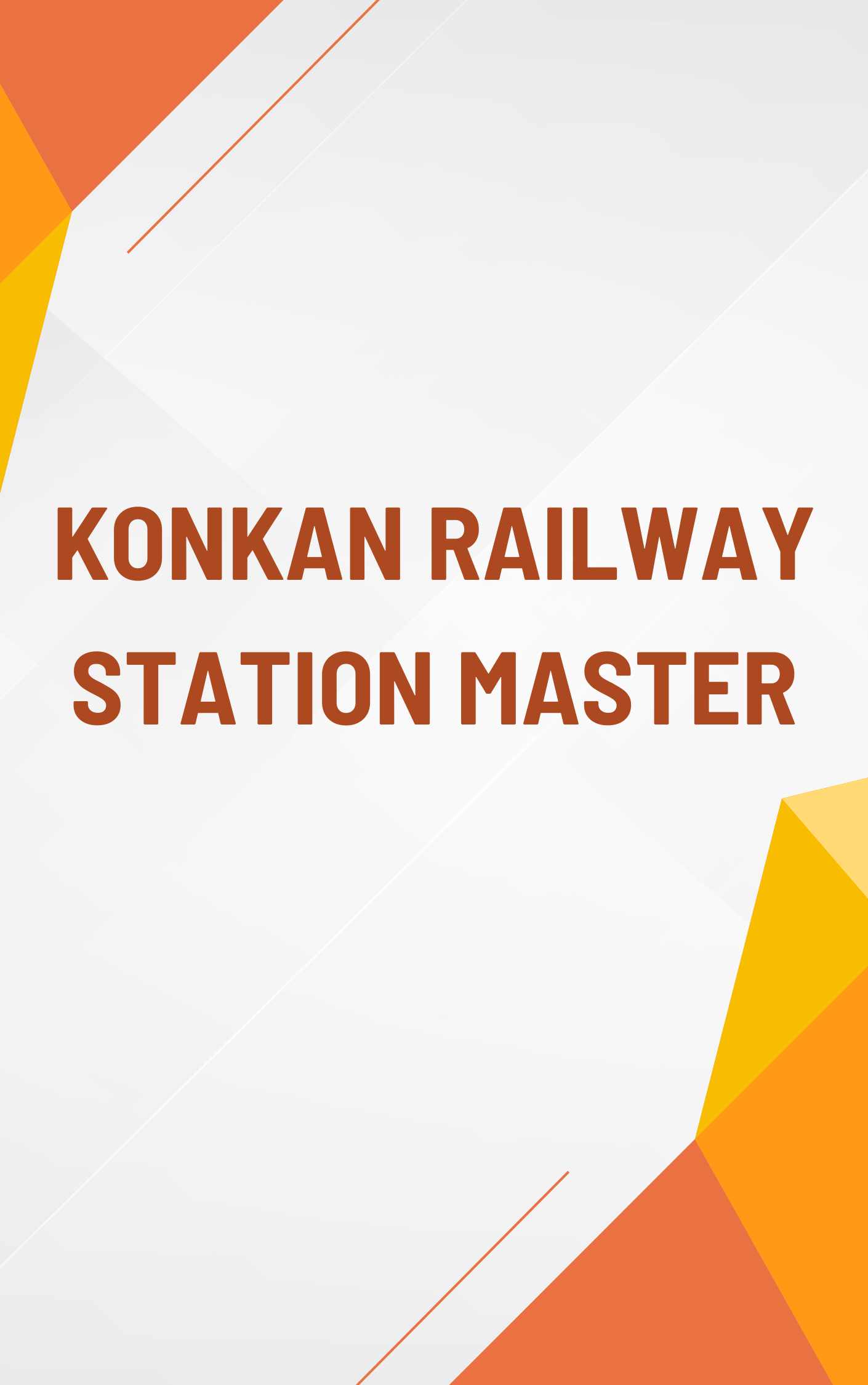 Konkan Railway Station Master Question Bank