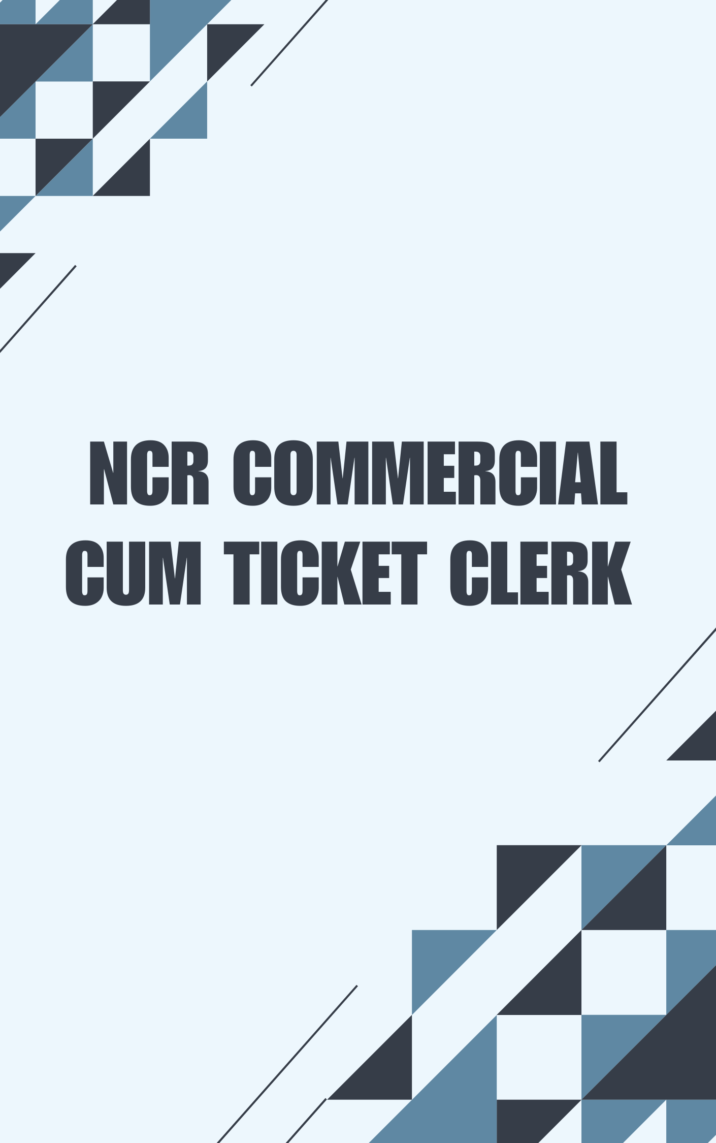 NCR Commercial cum Ticket Clerk Mock test