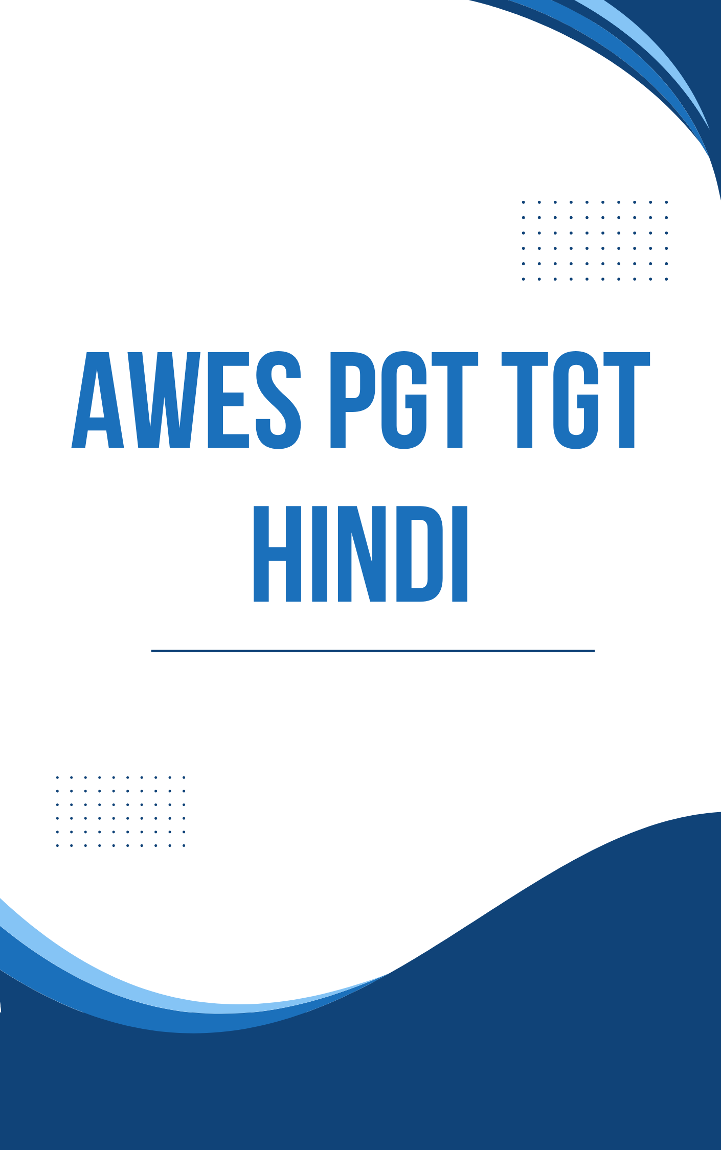 AWES PGT TGT Hindi Question Paper