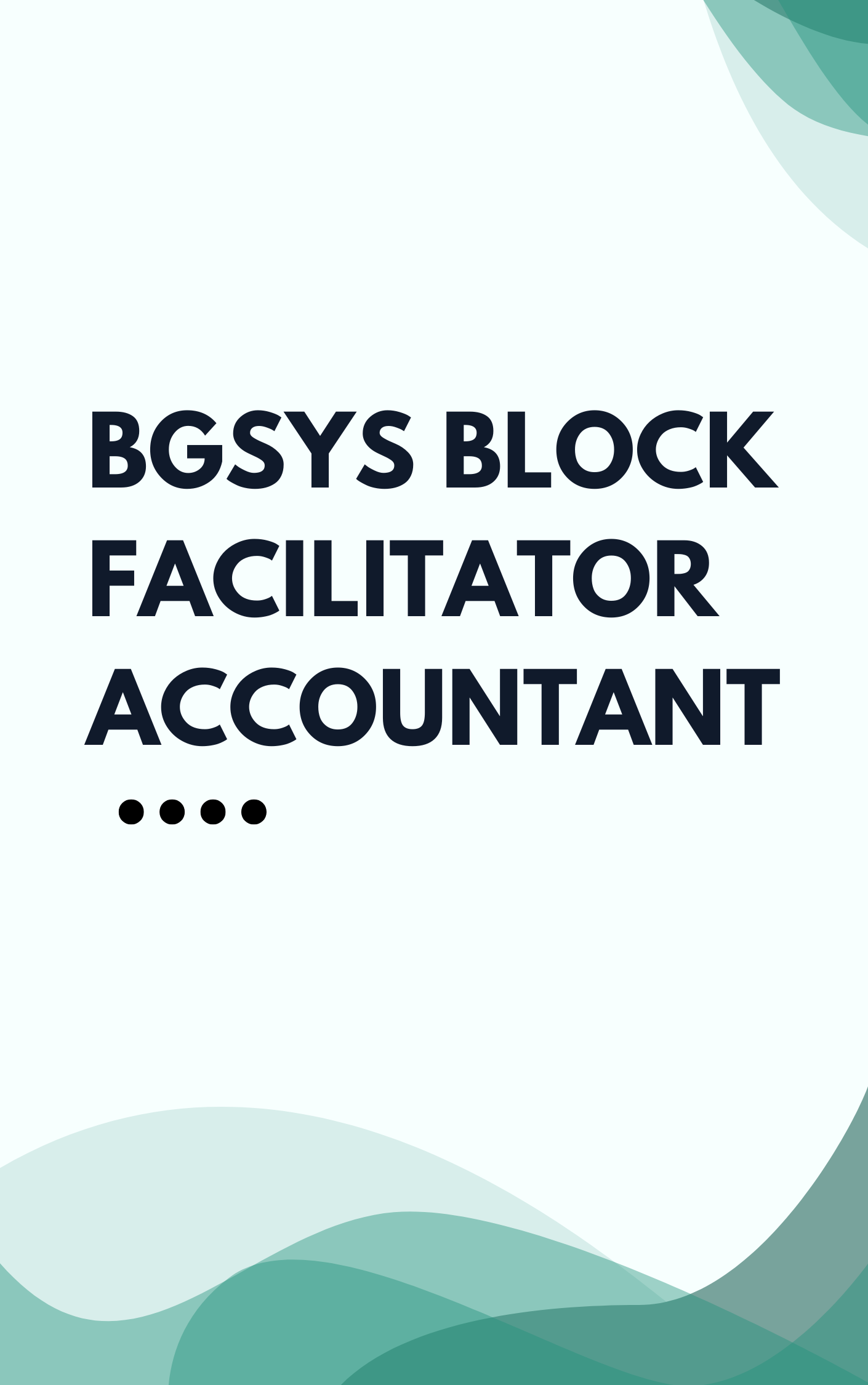 BGSYS Block Facilitator Accountant Model Paper