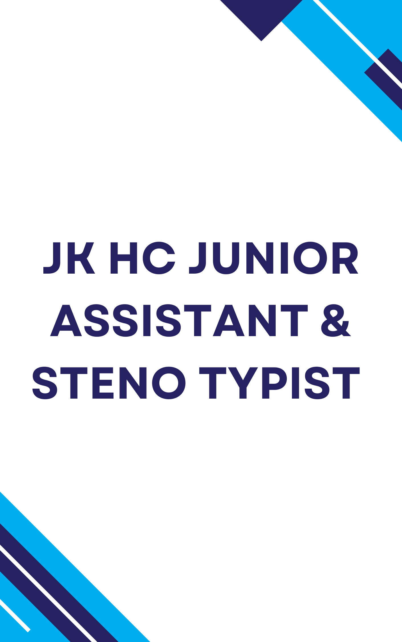 JK HC Junior Assistant Mock Test Free