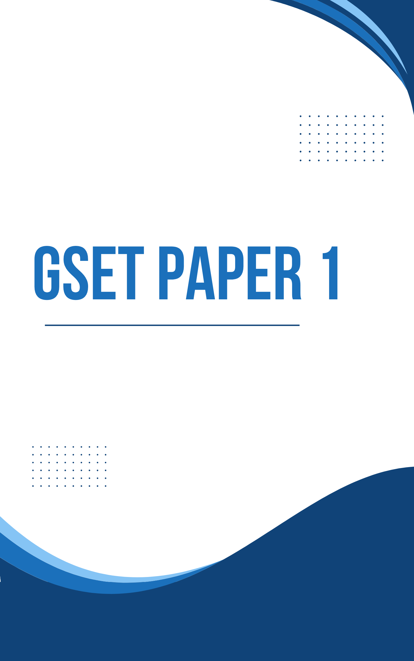 GSET Paper 1 Online Test Series