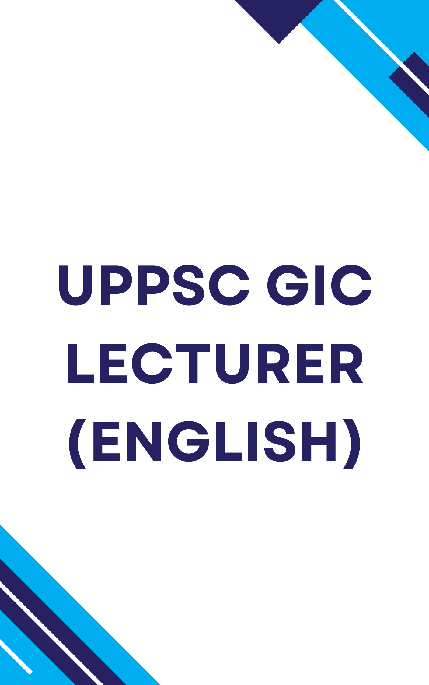 UPPSC GIC Lecturer English Practice Set