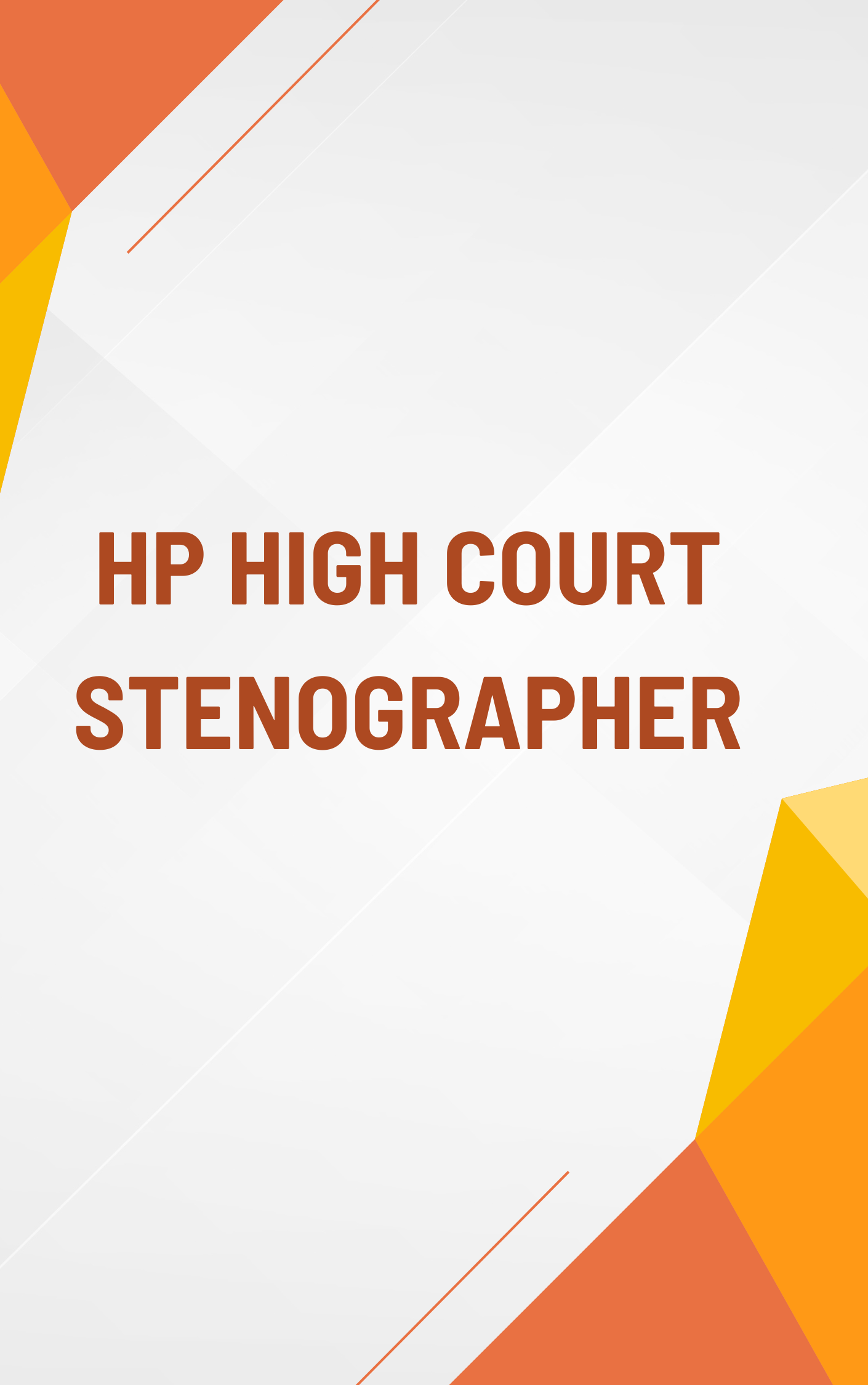 HP High Court Stenographer Model Paper