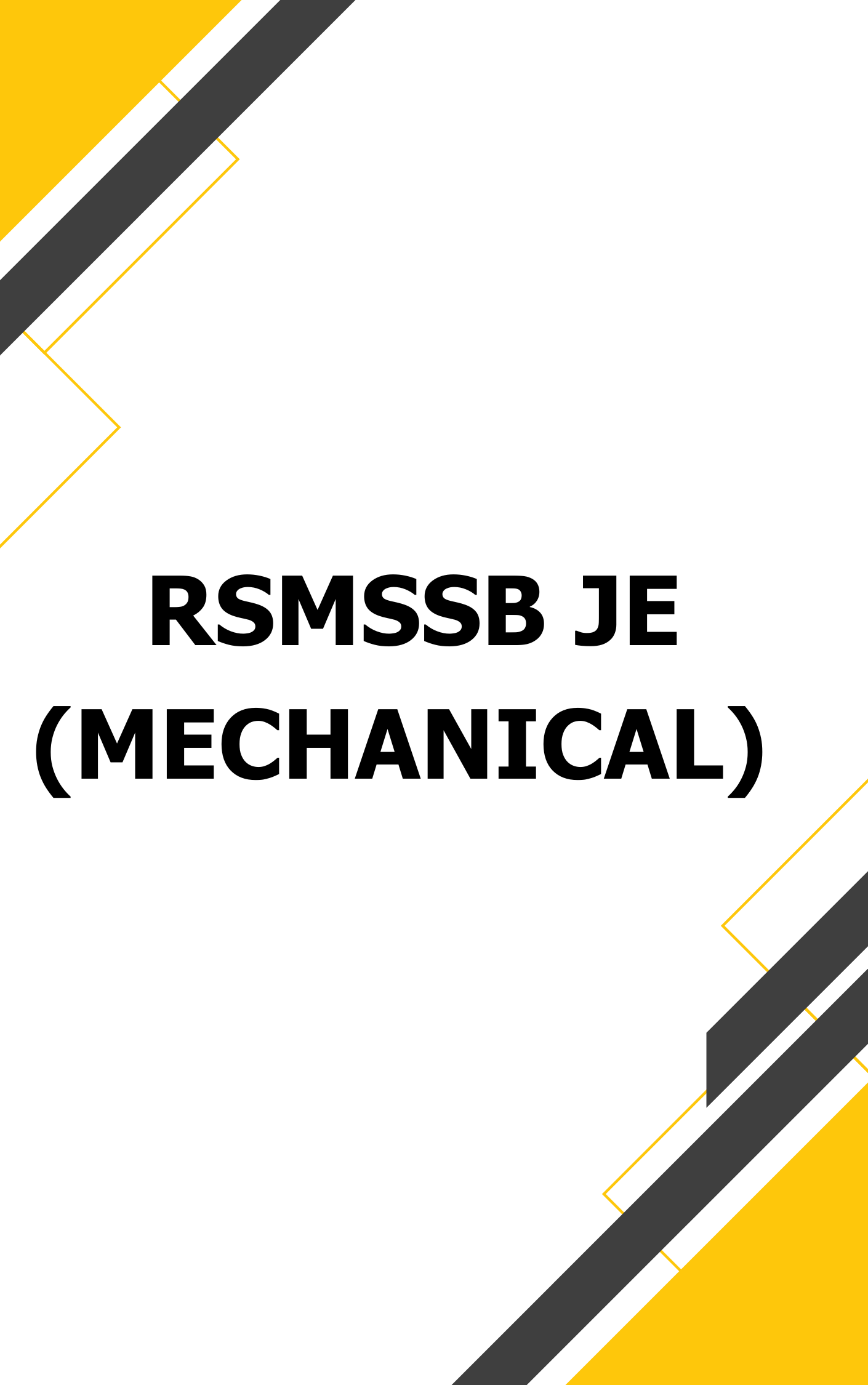 RSMSSB JE Mechanical Question Paper