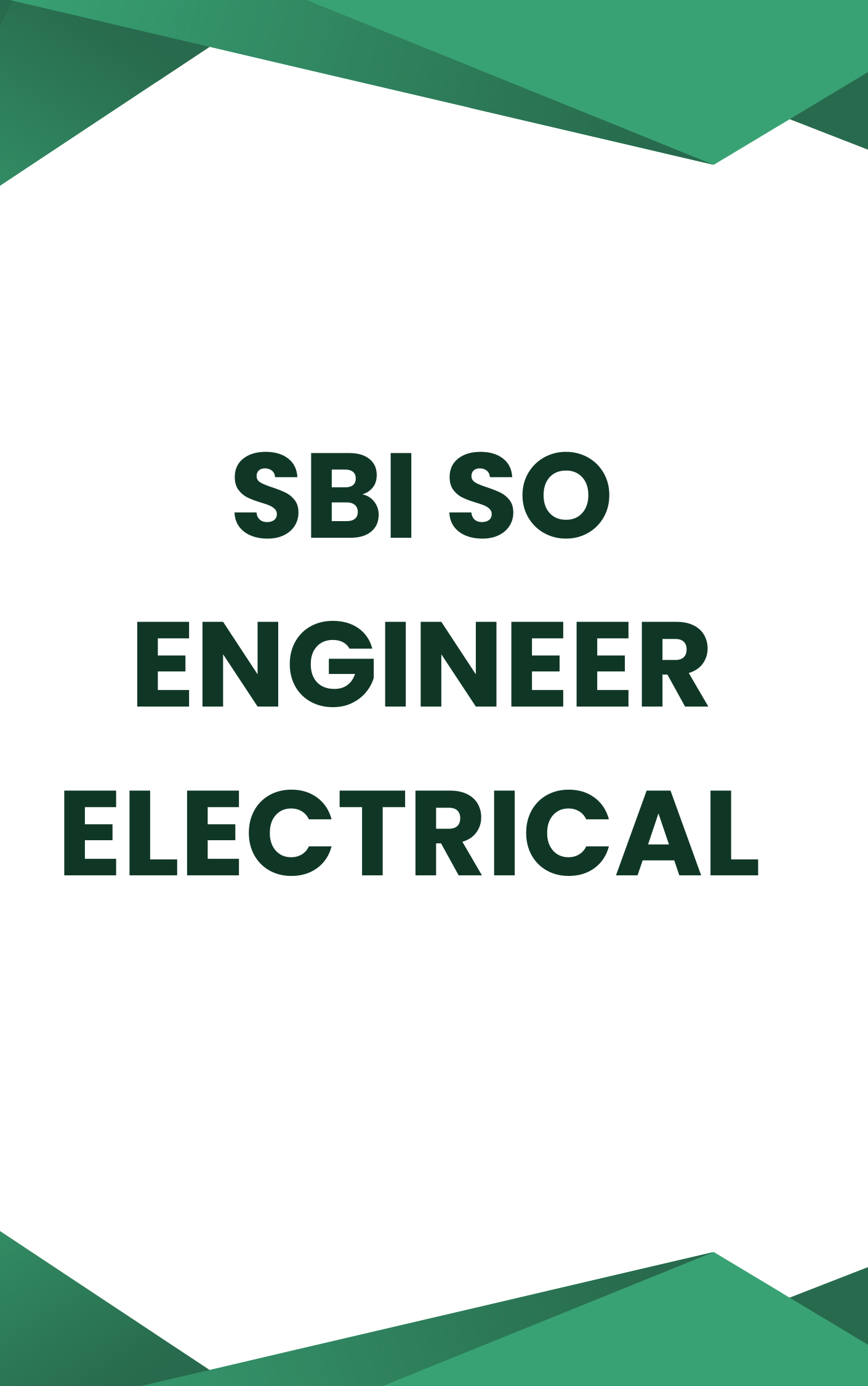 SBI SO Engineer Electrical Model Paper