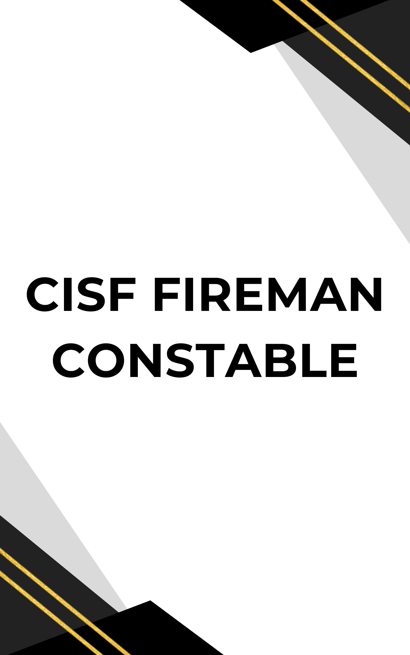 CISF Fireman Constable Question Paper
