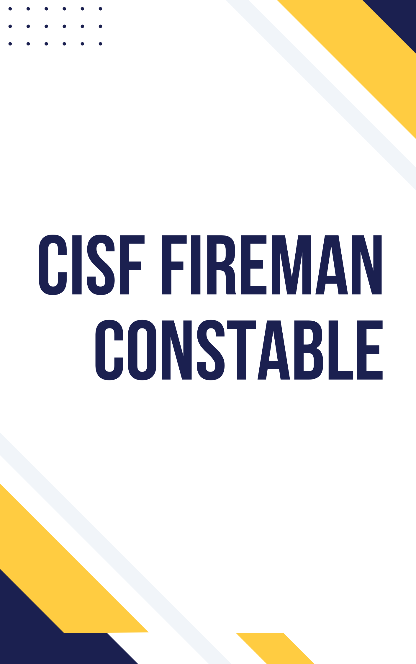 CISF Fireman Constable Practice Set