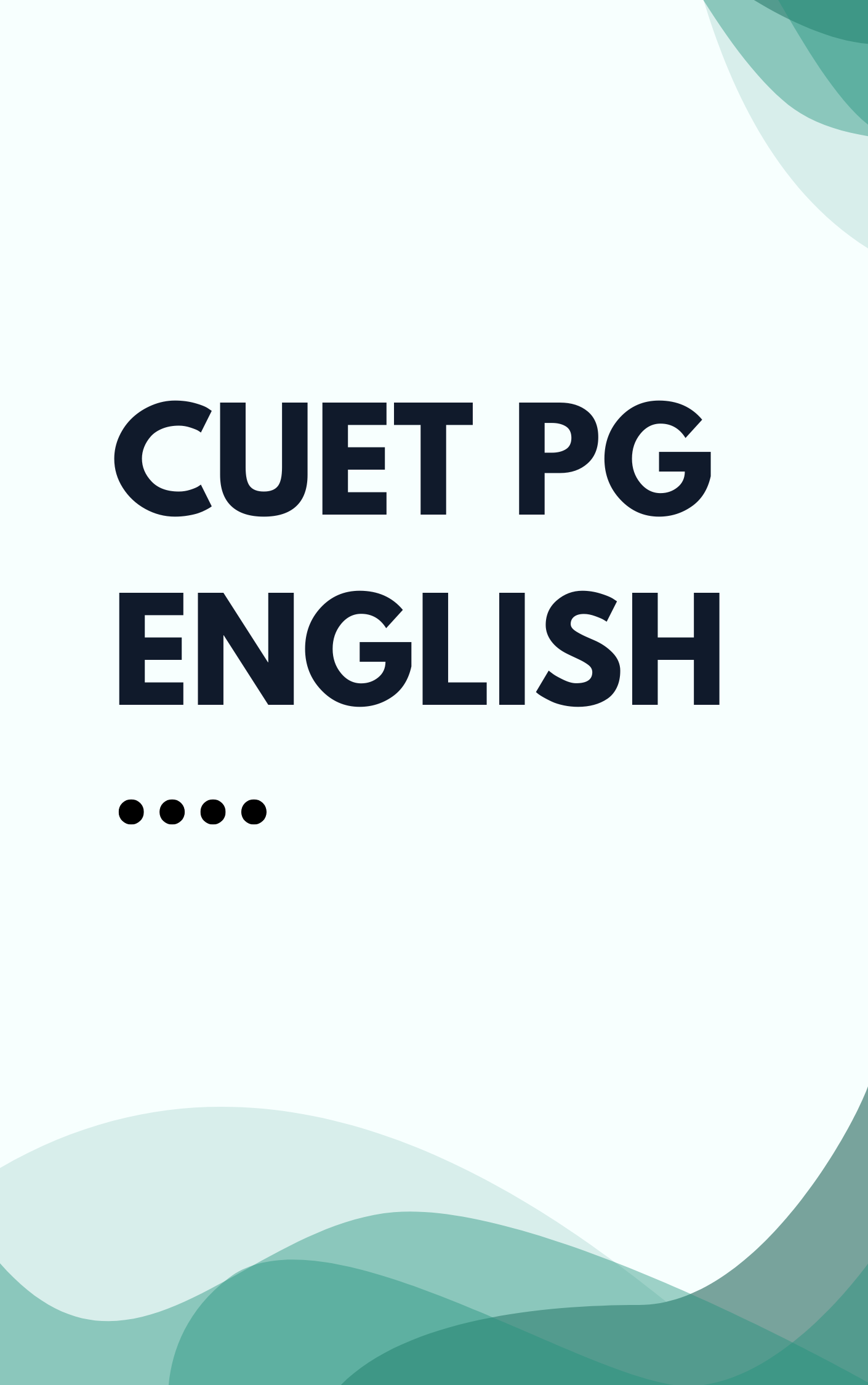 CUET PG English Sample Paper