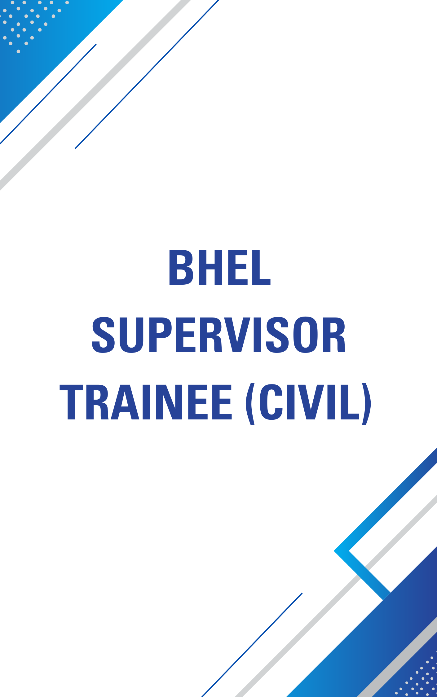 BHEL Supervisor Trainee Question with Answer