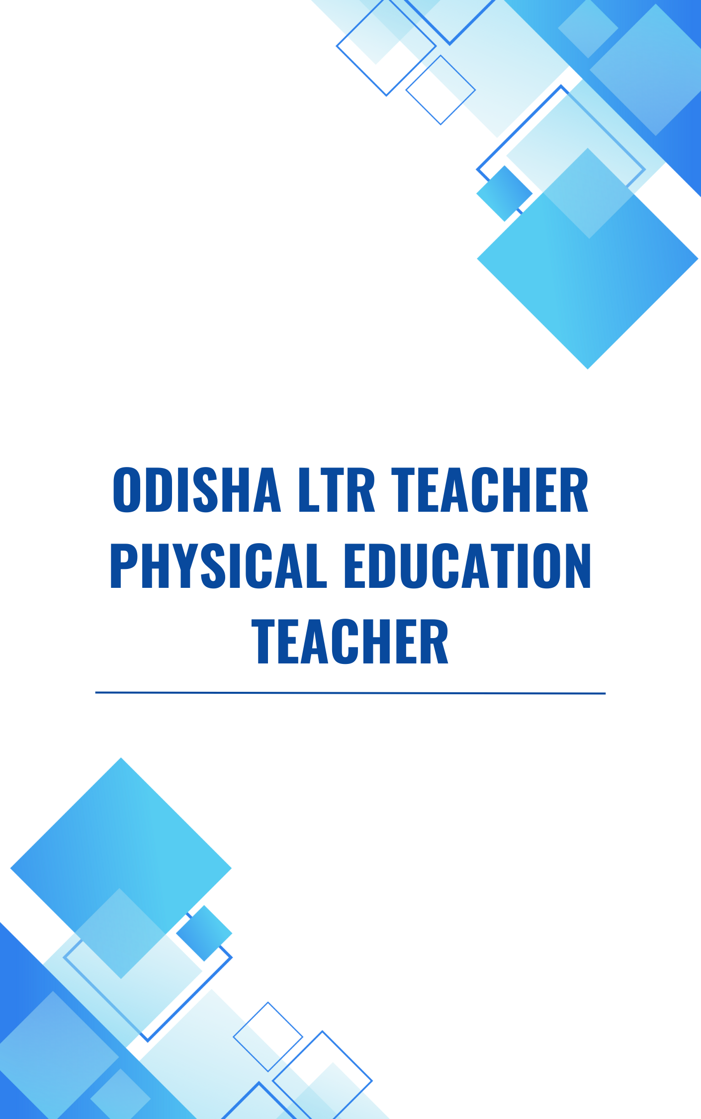 Odisha LTR Teacher PET MCQ