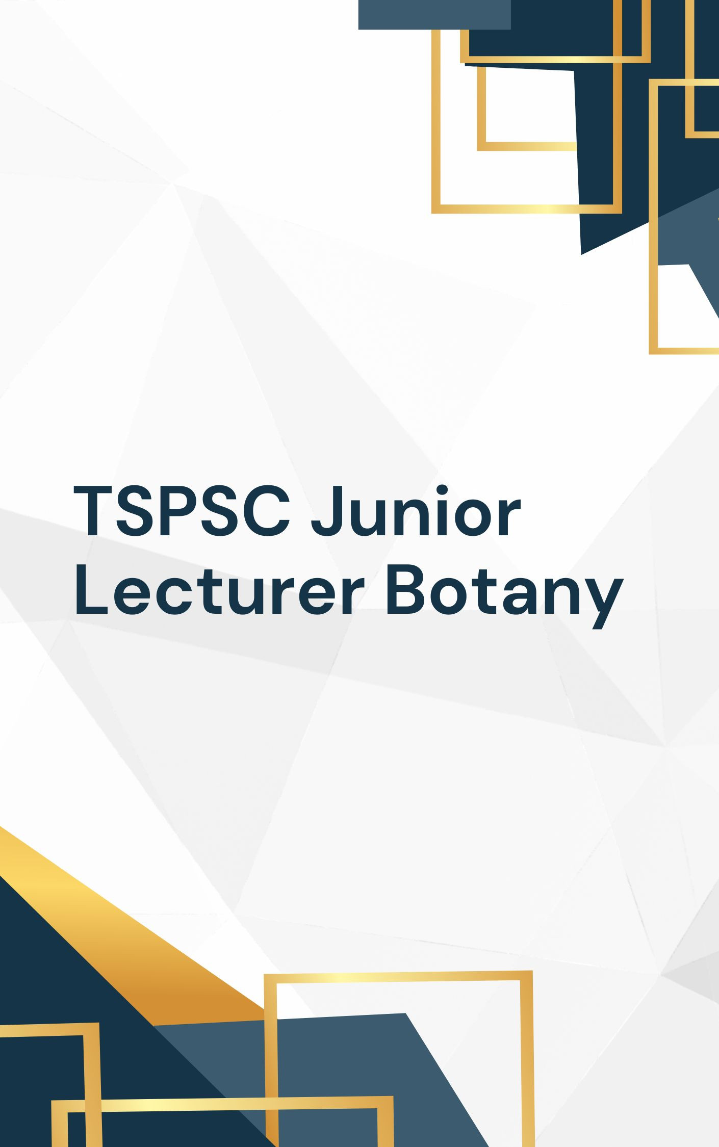 TSPSC Junior Lecturer Botany MCQ