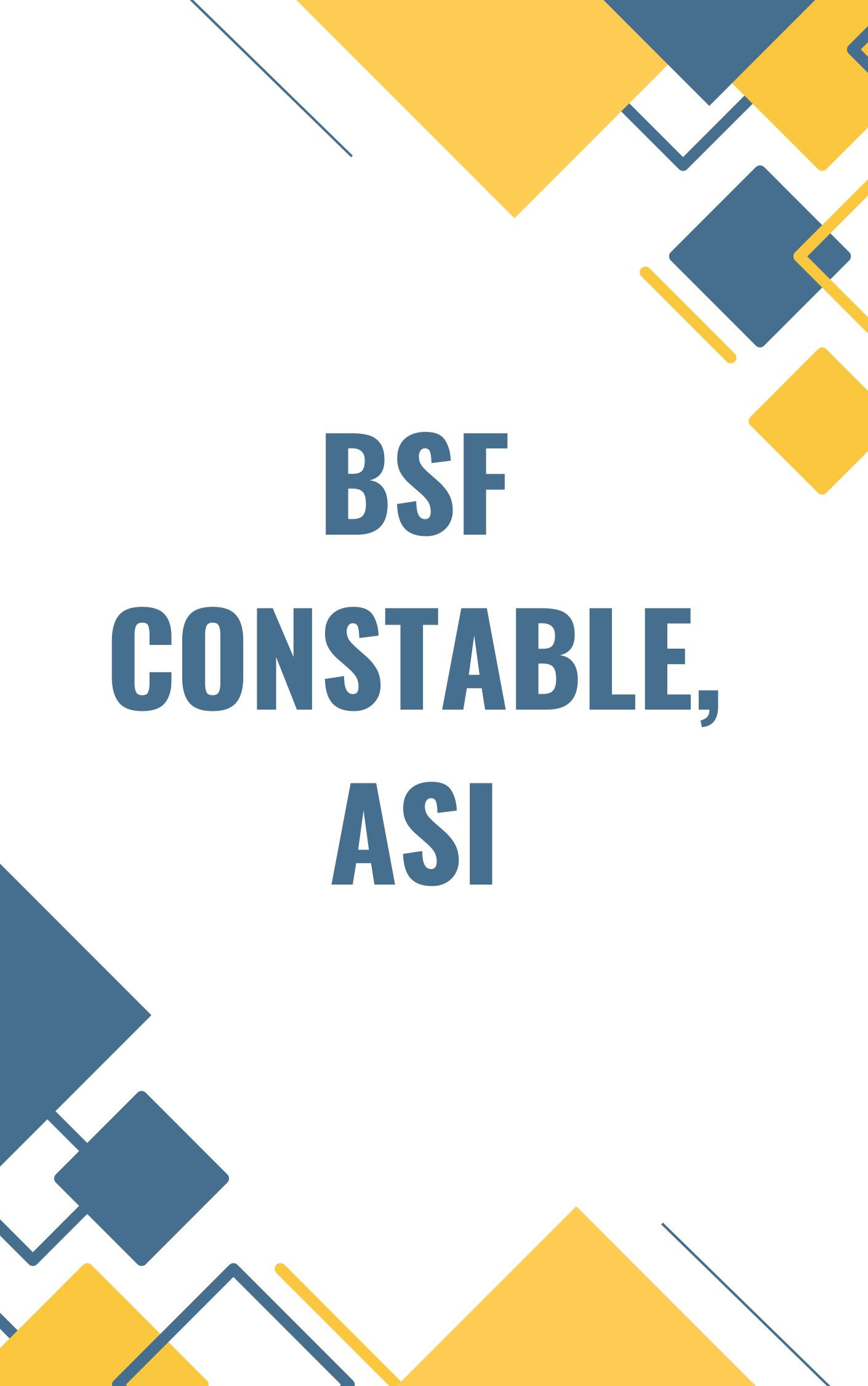 BSF Constable, ASI Model Paper