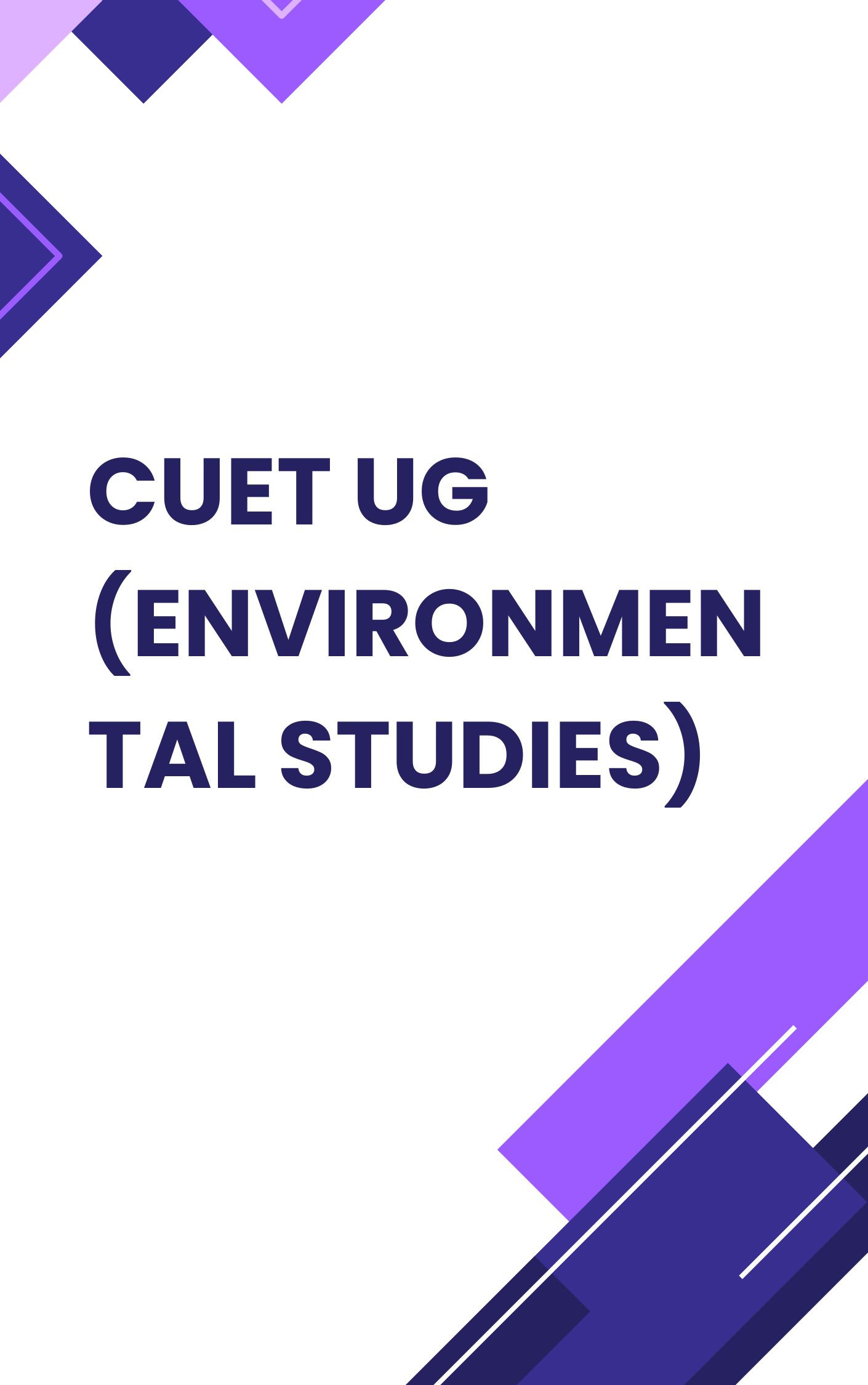 CUET UG Environmental Studies MCQ