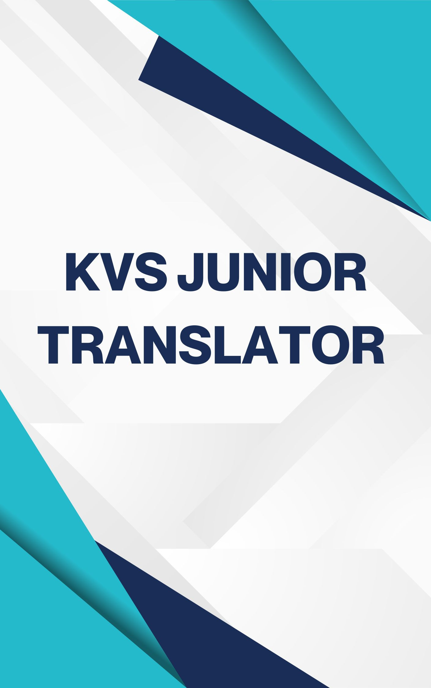 KVS Junior Translator Sample Paper