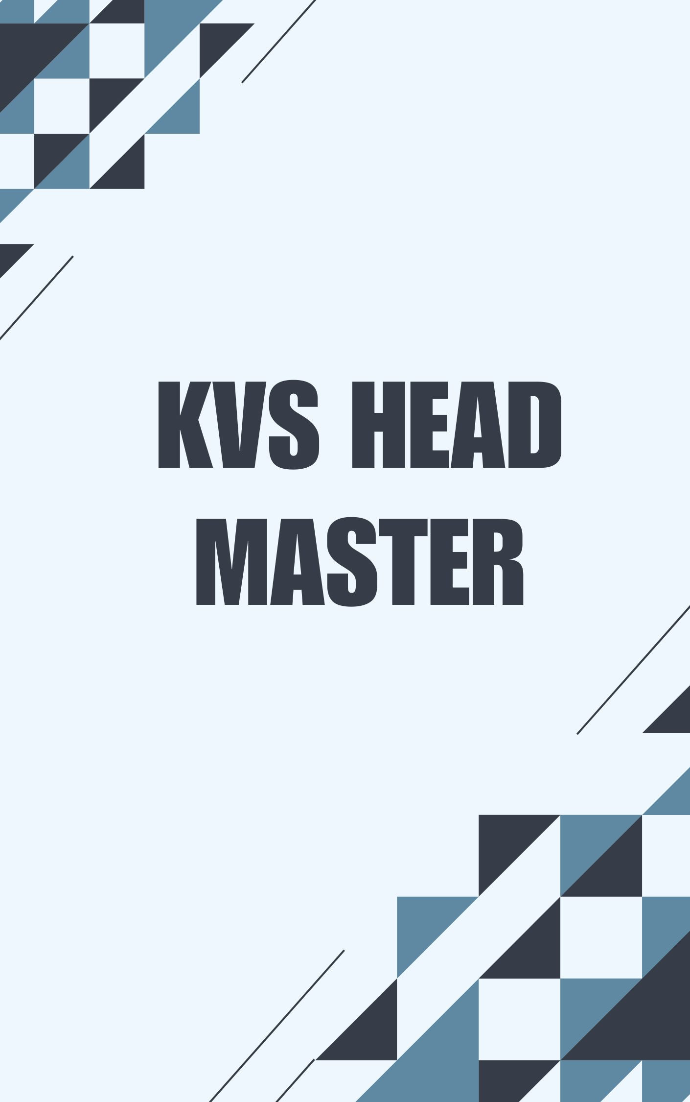 KVS Head Master Question Paper