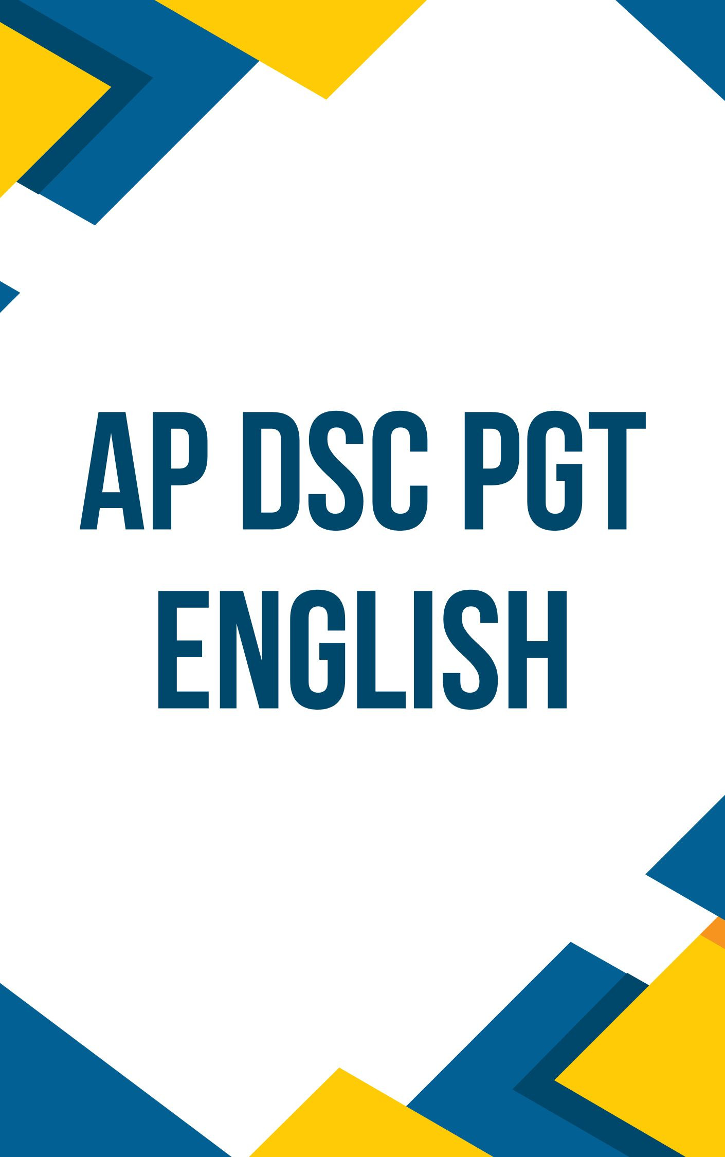 AP DSC PGT English Practice Set