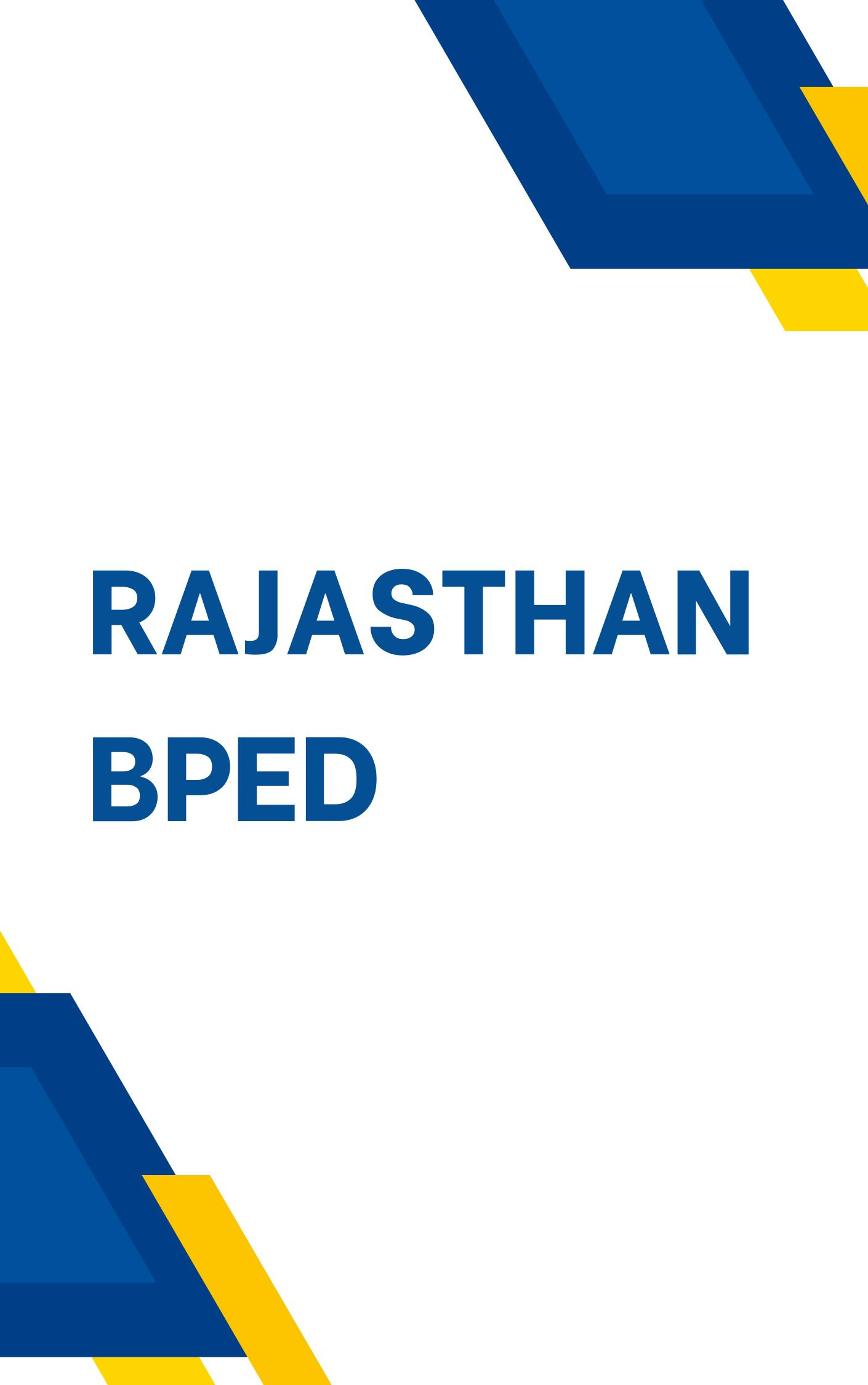 Rajasthan BPED Important Questions