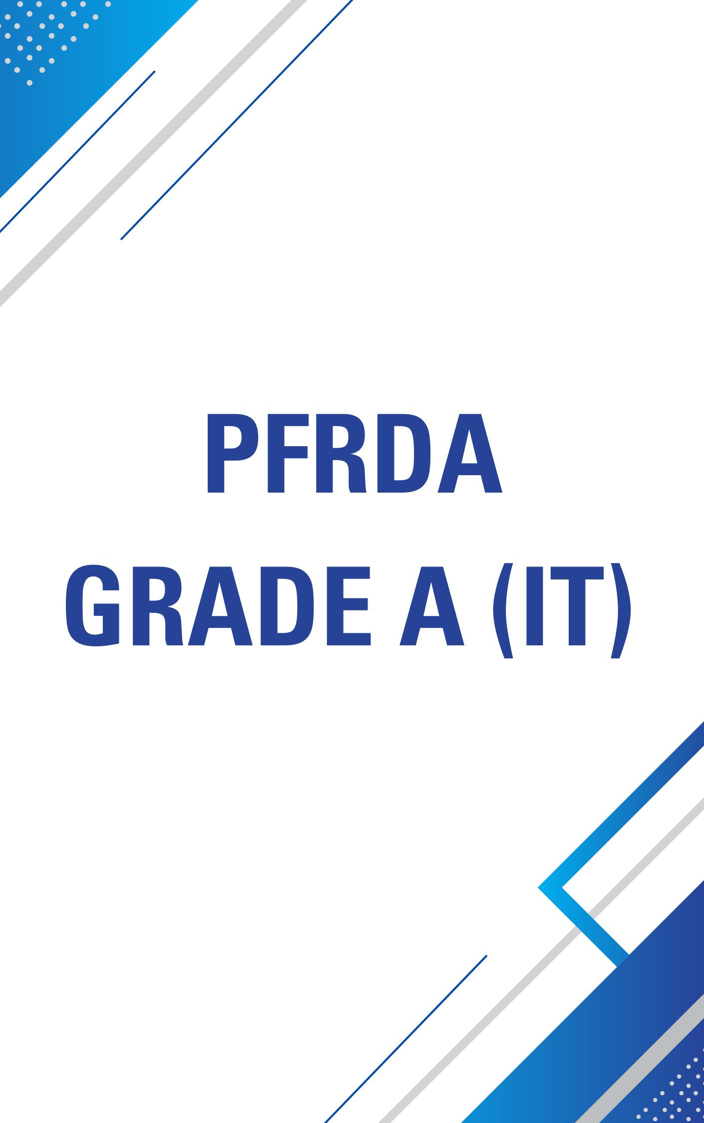 PFRDA Grade A (IT) Mock Test