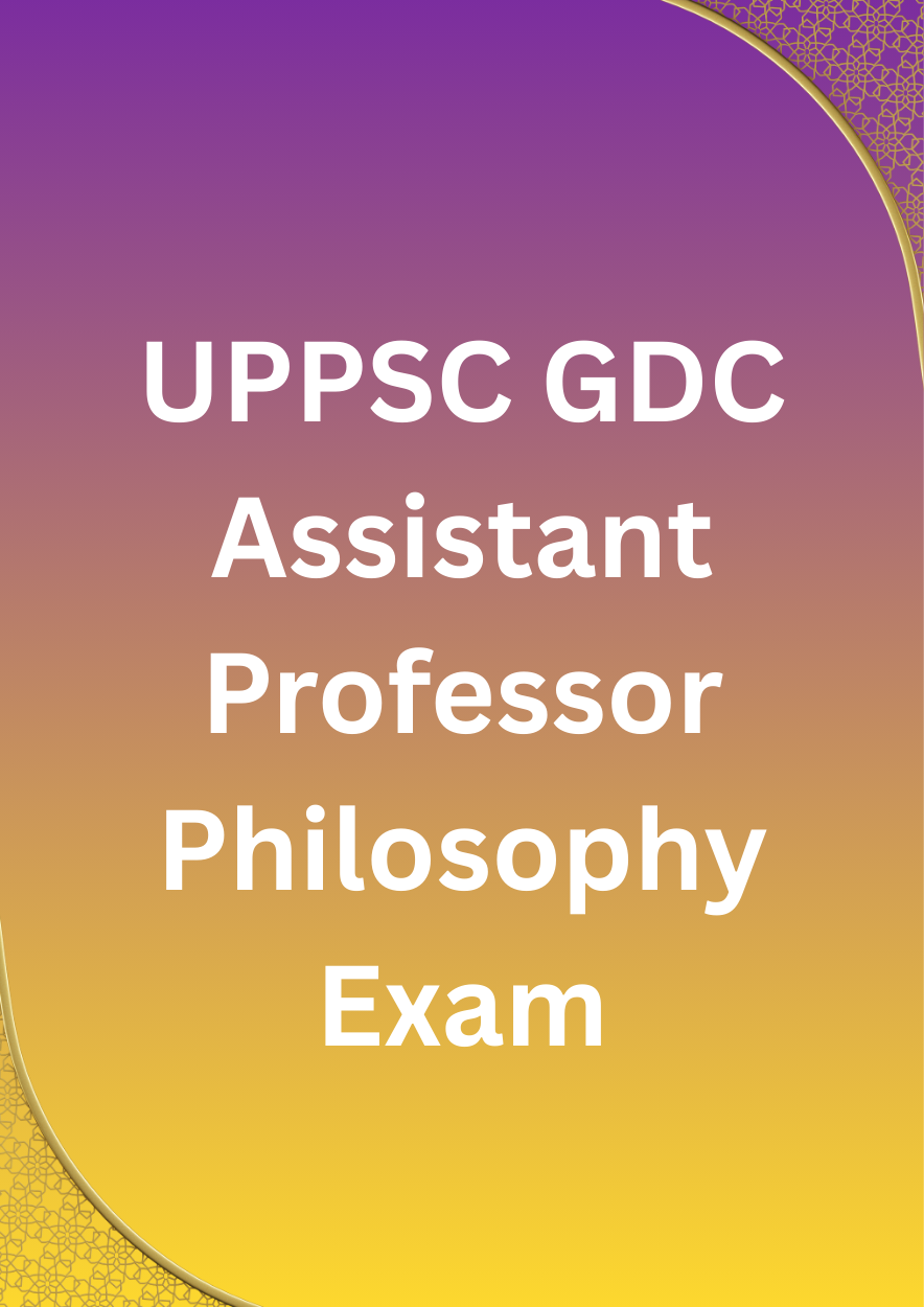 UPPSC GDC Assistant Professor Philosophy Question Paper