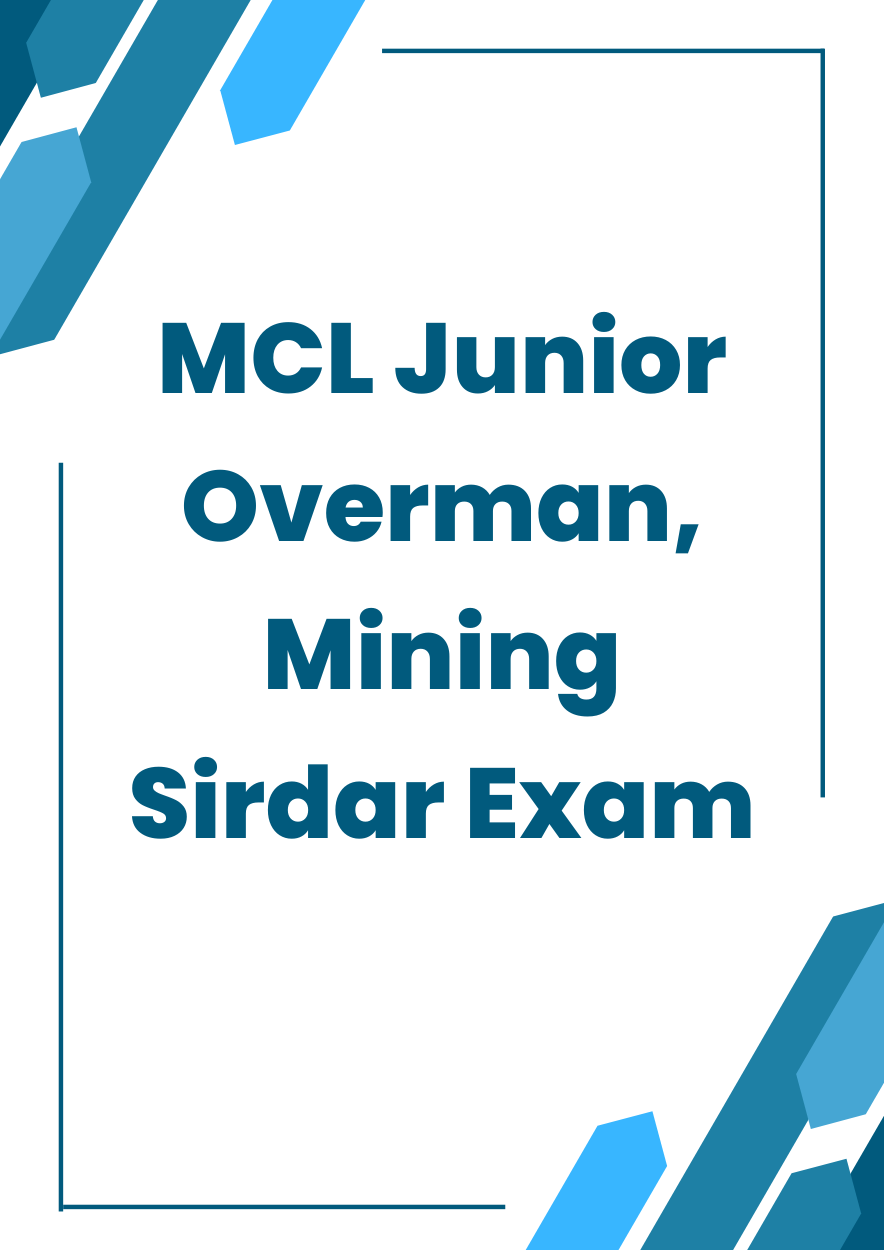 MCL Junior Overman, Mining Sirdar Model Test Paper