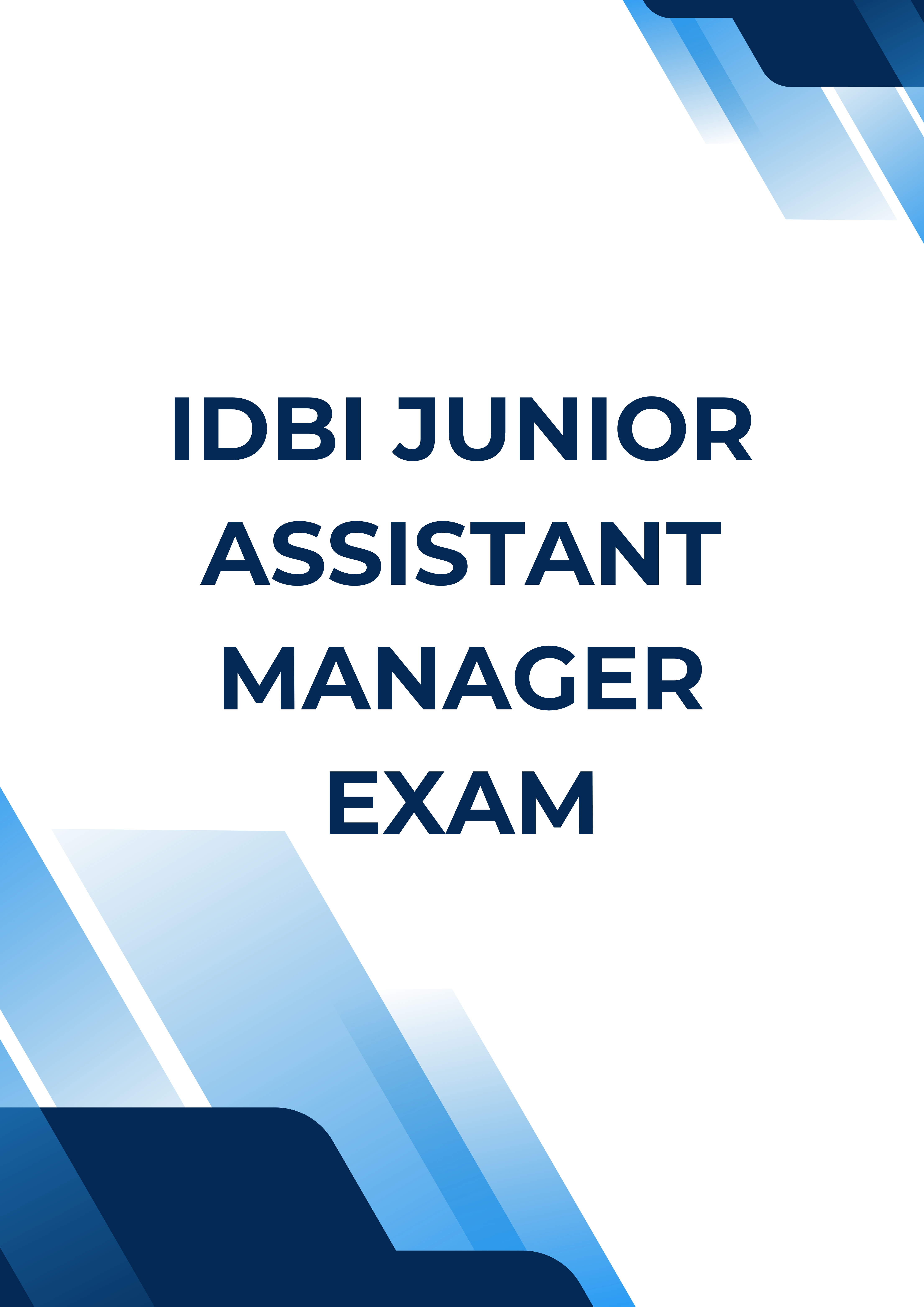 Practice Sample Paper for IDBI Junior Assistant Manager