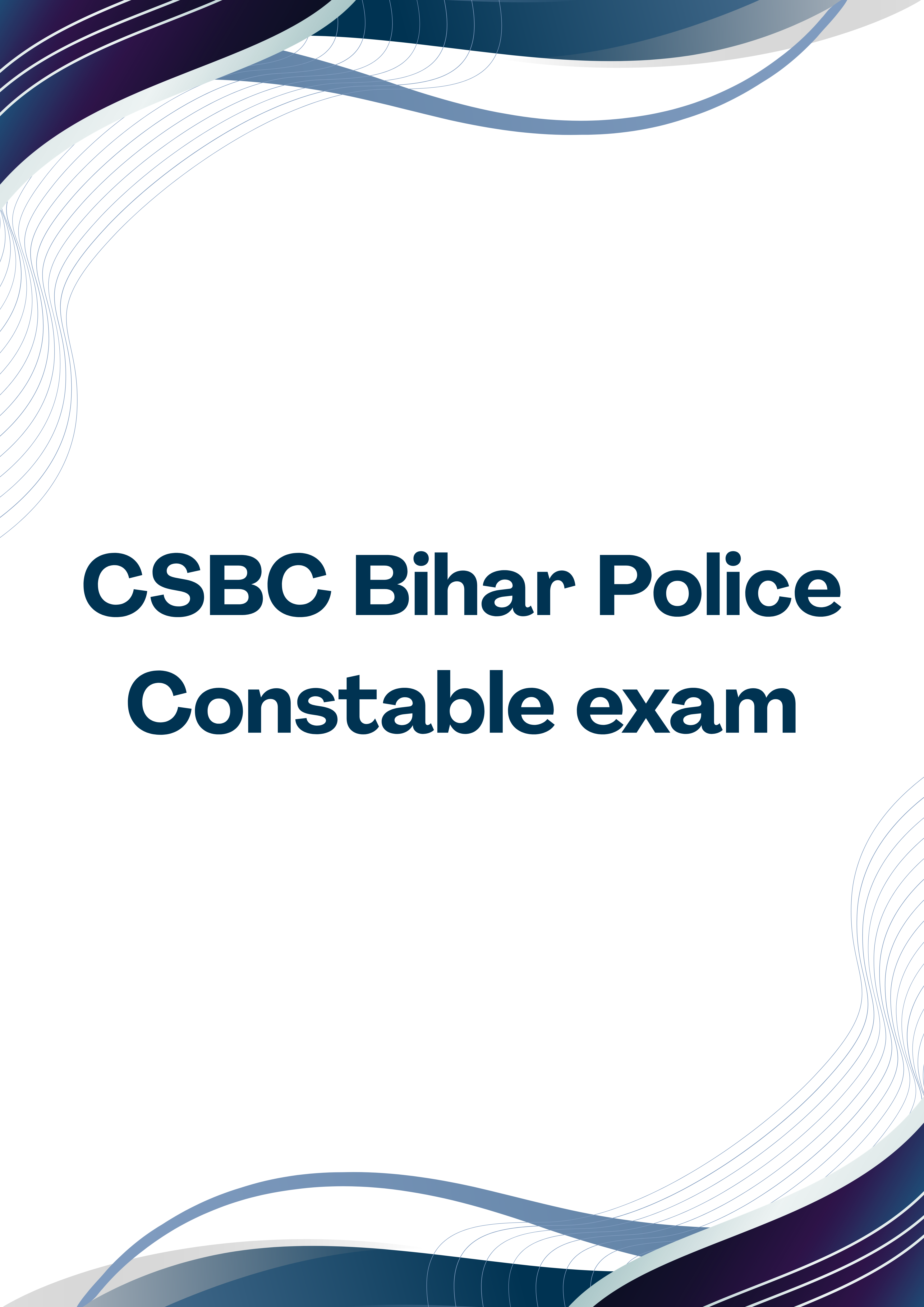 CSBC Bihar Police Constable Operator Practice Set